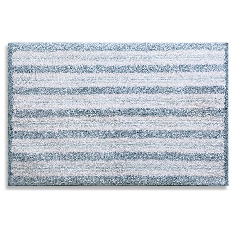 Habitat coastal horizontal stripe cotton bath mat blue white 80x50cm (British brand)