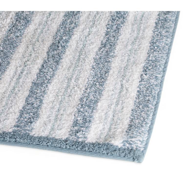 Habitat coastal horizontal stripe cotton bath mat blue white 80x50cm (British brand)