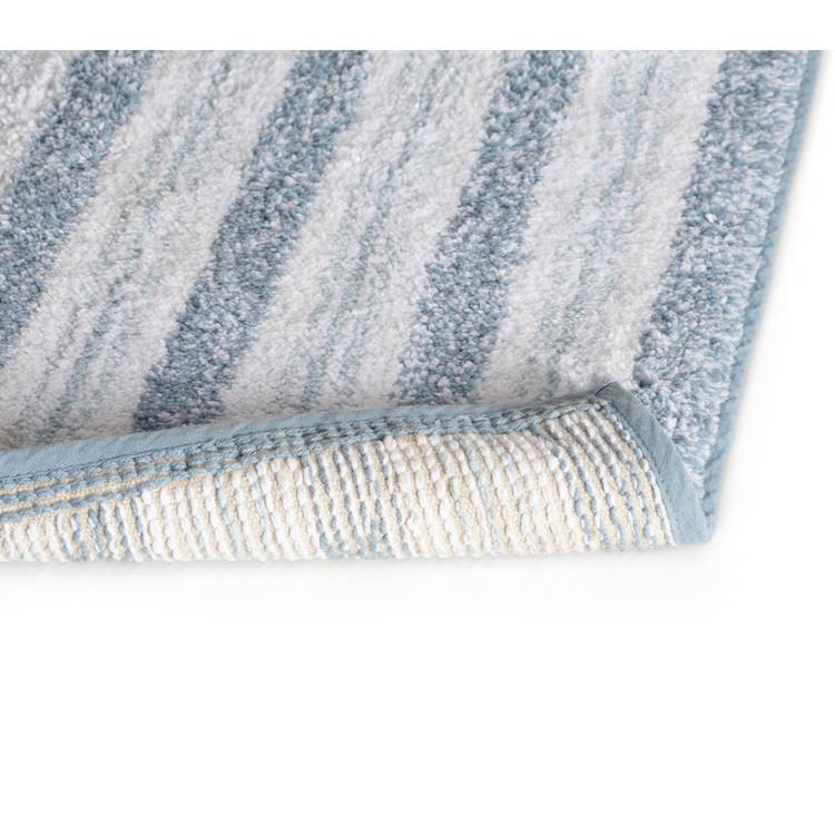 Habitat coastal horizontal stripe cotton bath mat blue white 80x50cm (British brand)