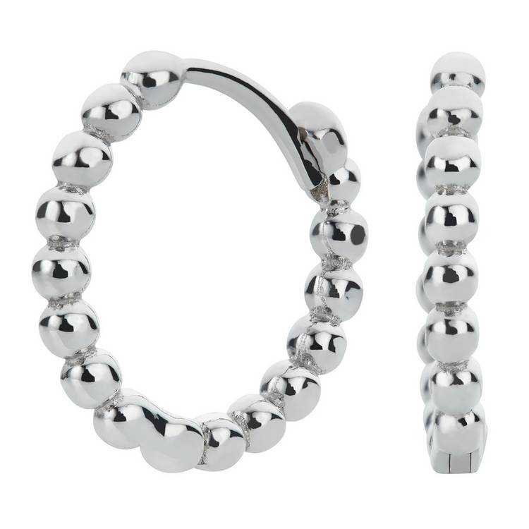 Revere sterling silver ball huggie hoop earrings (British brand)