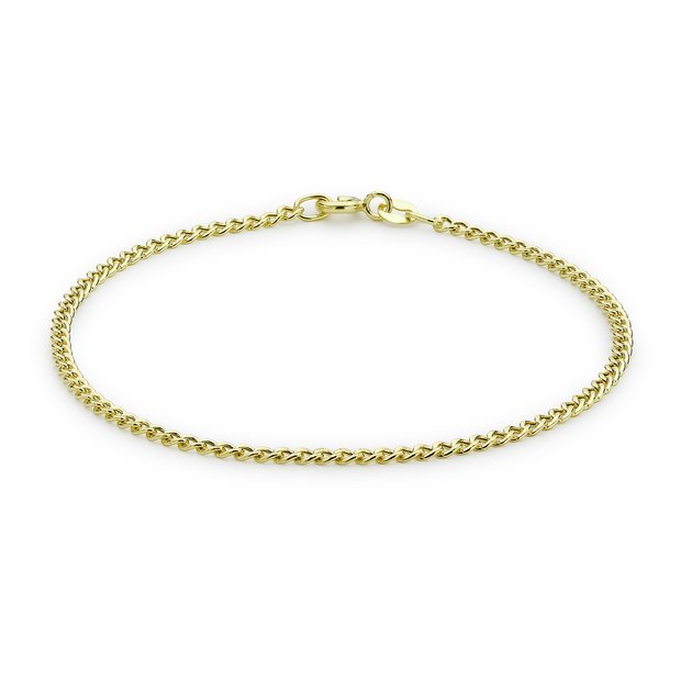 Revere 9ct gold hollow curb chain bracelet - British product