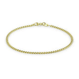 Revere 9ct gold hollow curb chain bracelet - British product