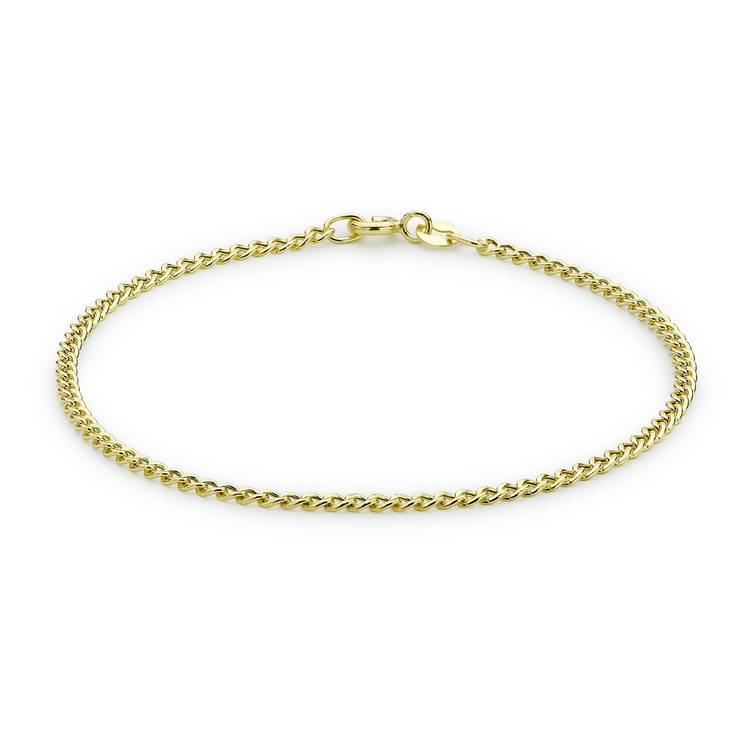 Revere 9ct gold hollow curb chain bracelet - British product