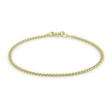 Revere 9ct gold hollow curb chain bracelet - British product