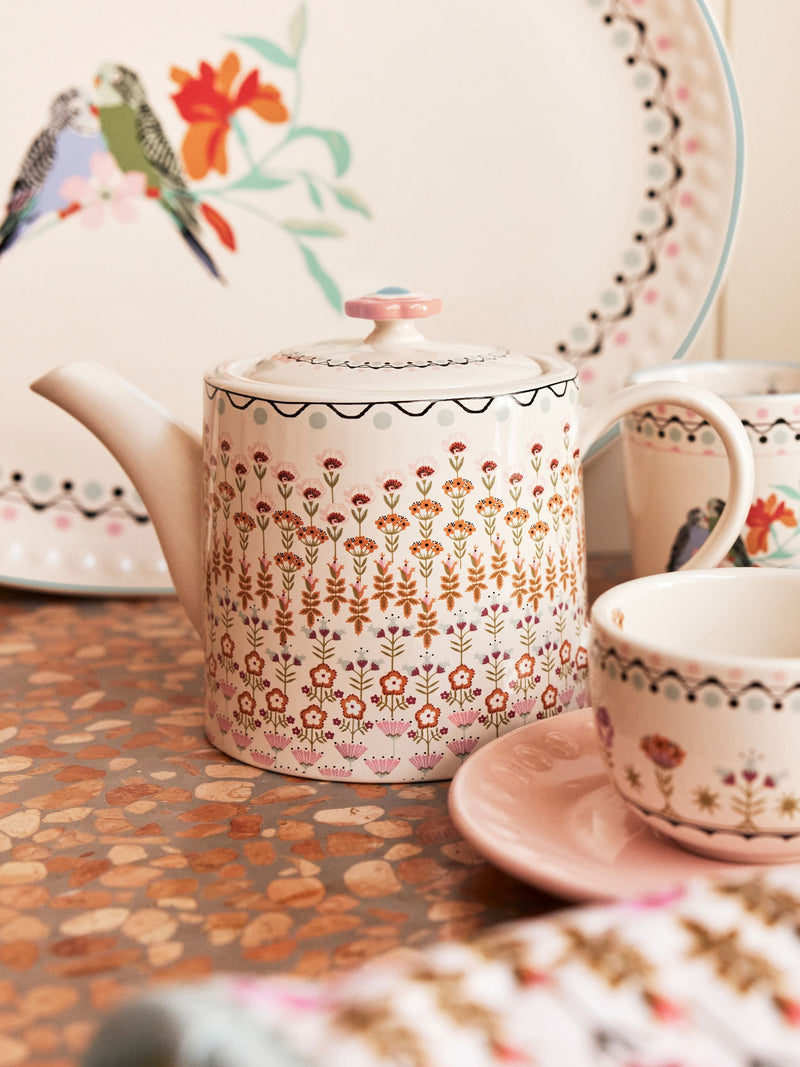 Cath Kidston cream painted table teapot 1L - British product