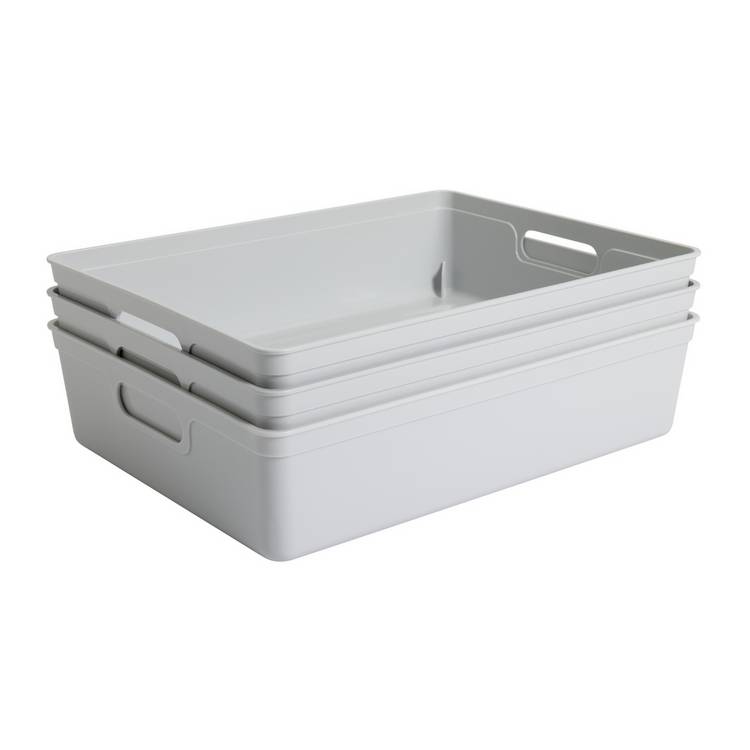 Argos Home plastic storage boxes 6L grey (British brand)
