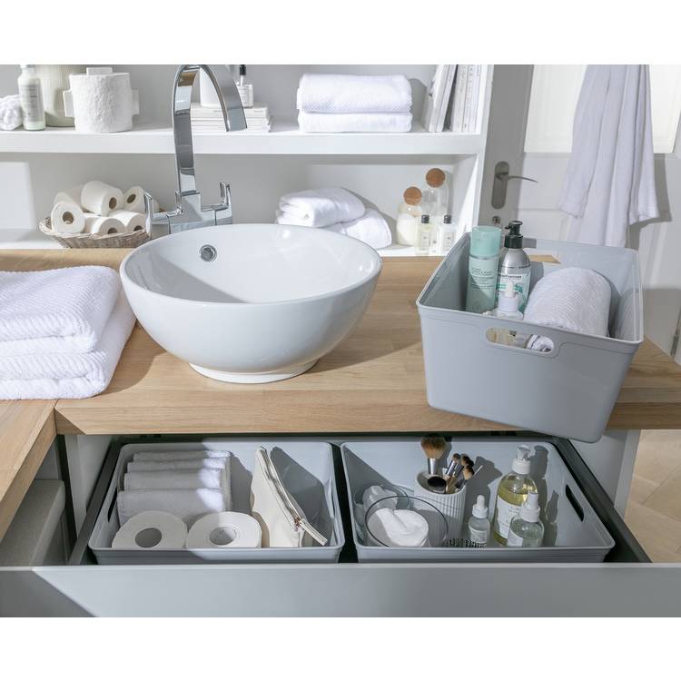 Argos Home plastic storage boxes 6L grey (British brand)