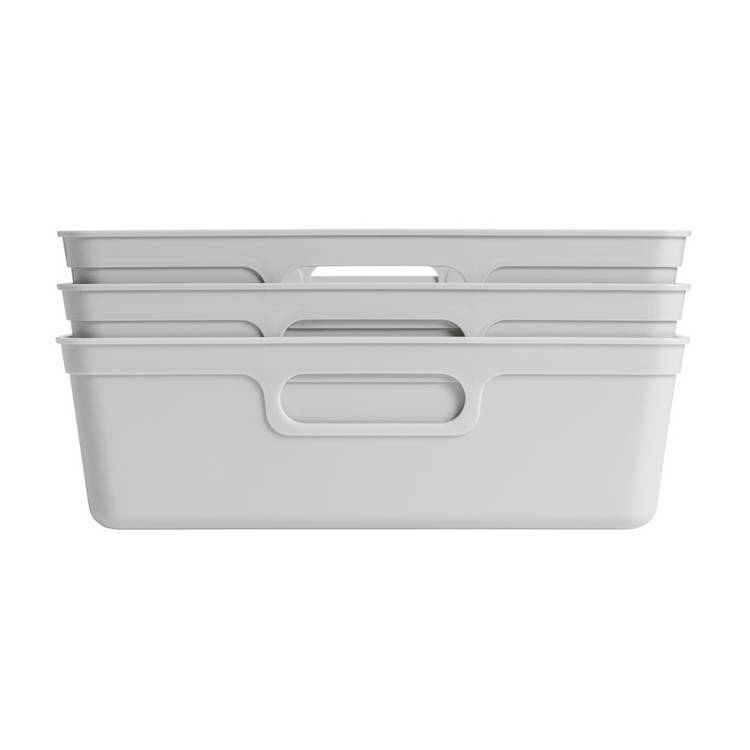 Argos Home plastic storage boxes 6L grey (British brand)