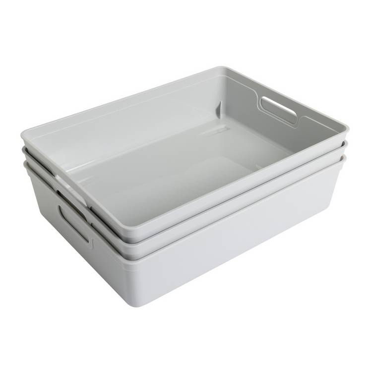Argos Home plastic storage boxes 6L grey (British brand)