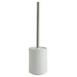 Argos Home white ribbed toilet brush and stoneware holder (British brand)