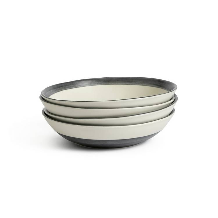 Habitat blue stripe stoneware pasta bowls 22cm - British product