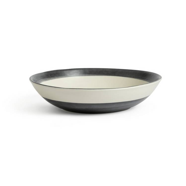 Habitat blue stripe stoneware pasta bowls 22cm - British product