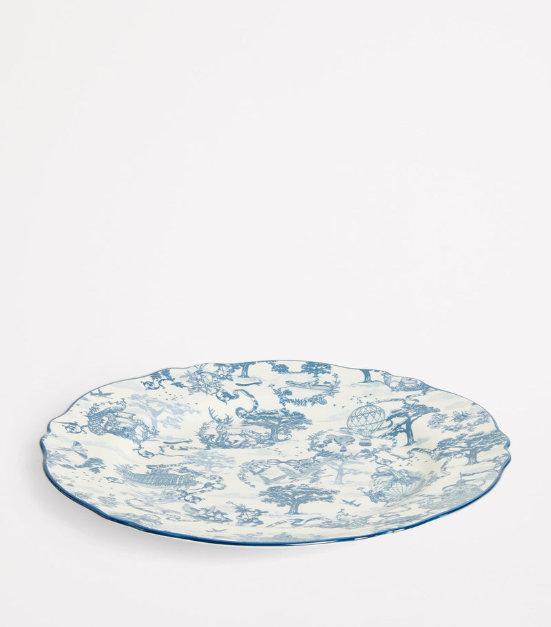 Harrods bone china toile pattern platter 36cm, UK version