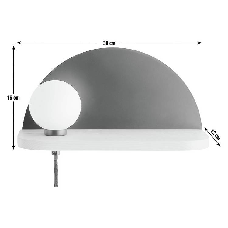 Habitat shelf wall lamp opal and ash (British brand)