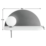 Habitat shelf wall lamp opal and ash (British brand)