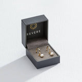 Revere gold plated freshwater pearl mini hoop earrings (British brand)