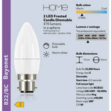 Argos Home LED light bulb 4.2W BC dimmable 2 pack, UK version