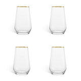 Argos Habitat Set of 4 Gold Rim Hi-Ball Glasses 710ml- Buy online at McGrocer