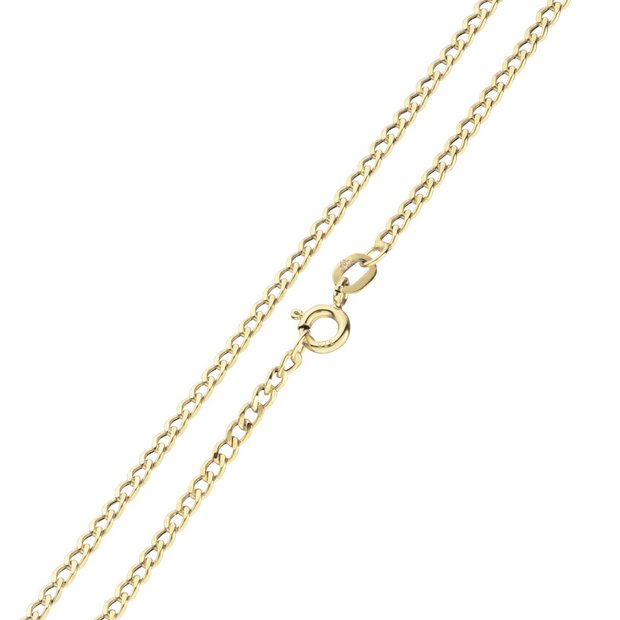 Revere 9ct yellow gold curb chain 18 inch - British product