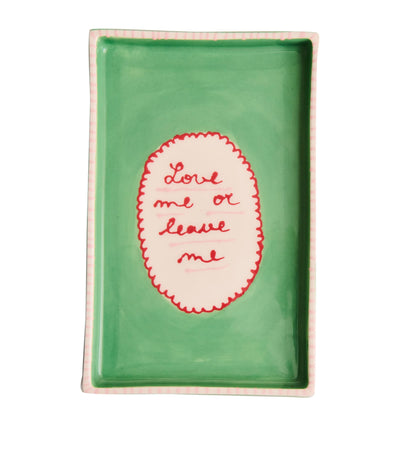 Harrods Laetitia Rouget Love Me or Leave Me Ceramic Trinket Tray 19cm- Buy online at McGrocer