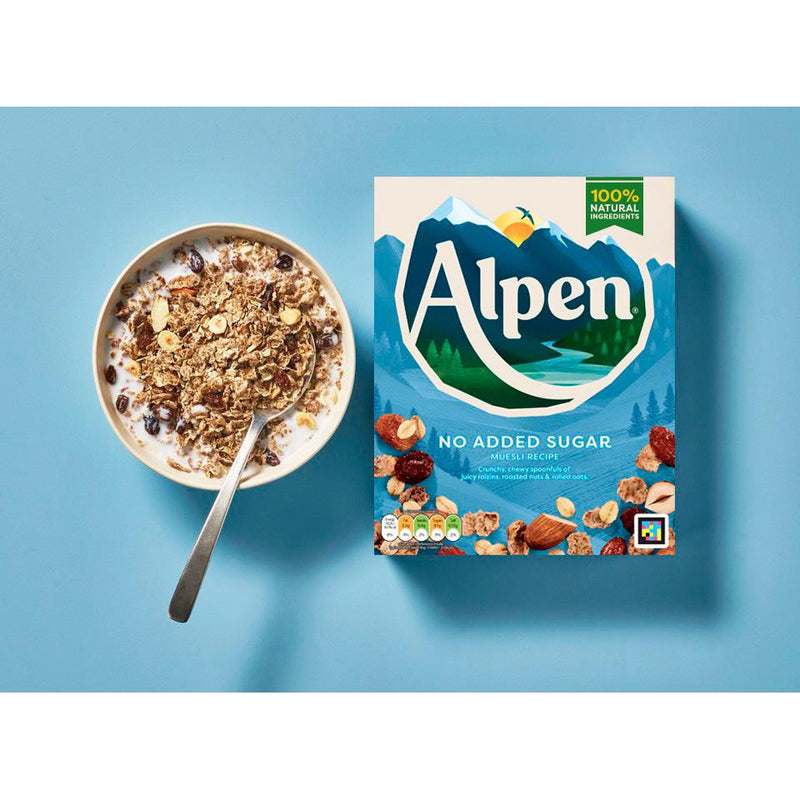 Alpen No Added Sugar Muesli 550g breakfast cereal (British brand)