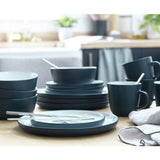 Habitat 16-piece stoneware dinner set white and navy, imported from the UK