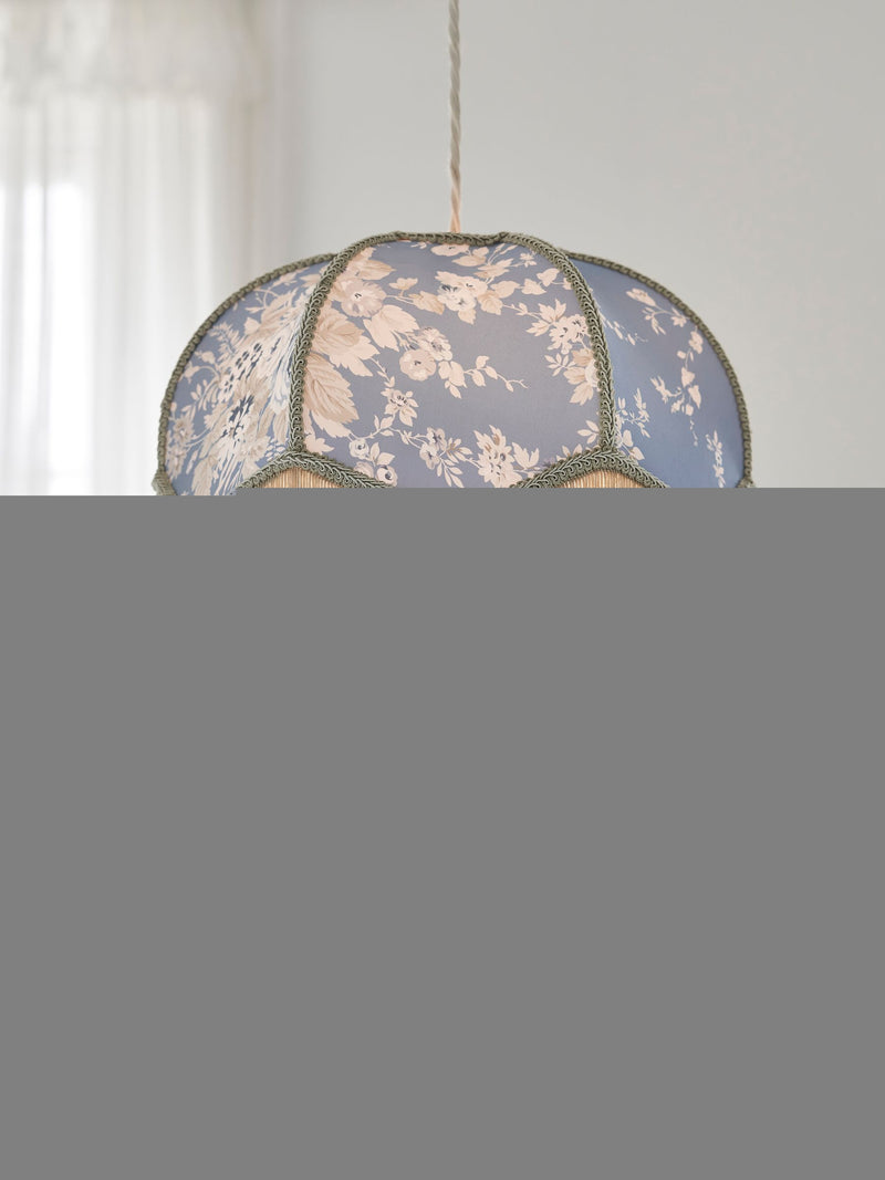 Shabby Chic Blue Josephina cotton lampshade 31cm, UK version