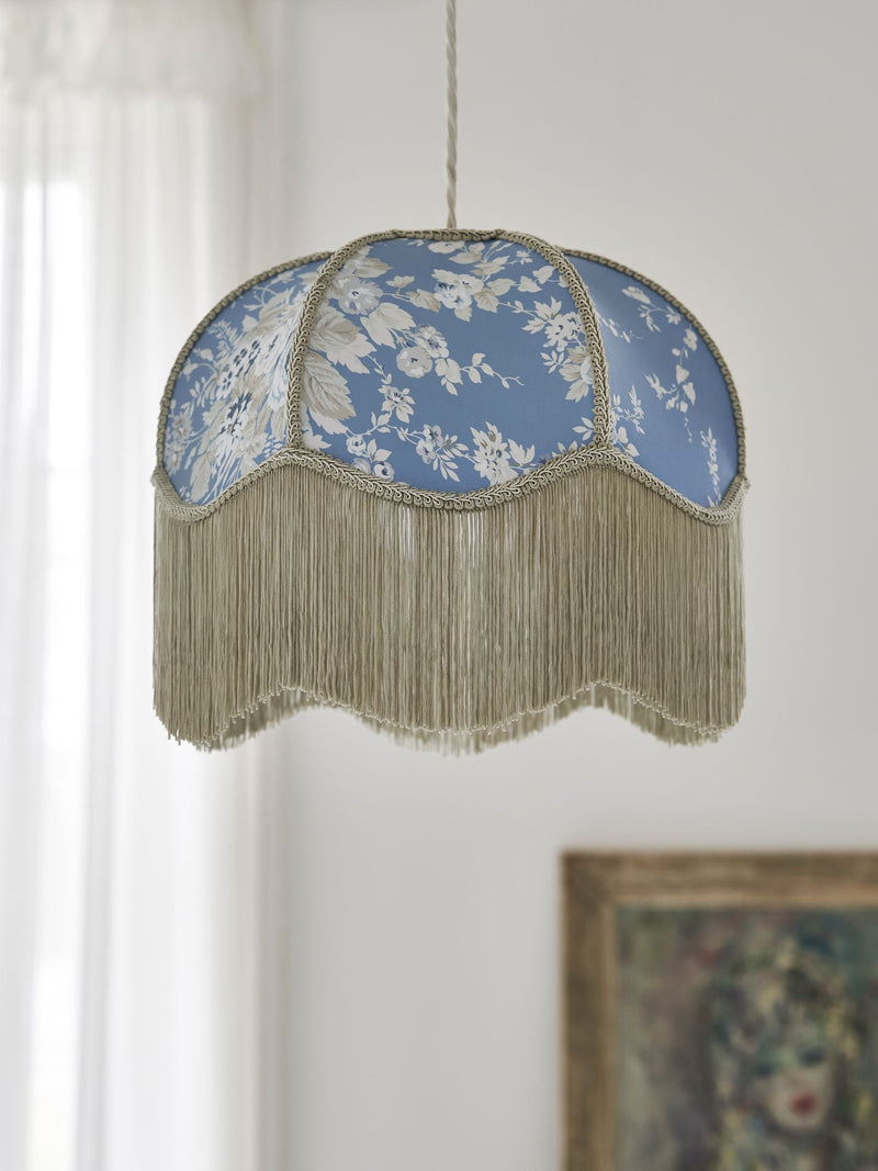 Shabby Chic Blue Josephina cotton lampshade 31cm, UK version