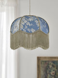 Shabby Chic Blue Josephina cotton lampshade 31cm, UK version