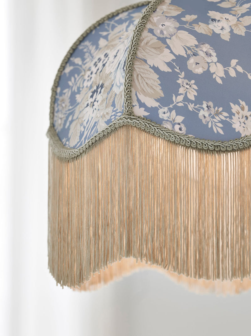 Shabby Chic Blue Josephina cotton lampshade 31cm, UK version