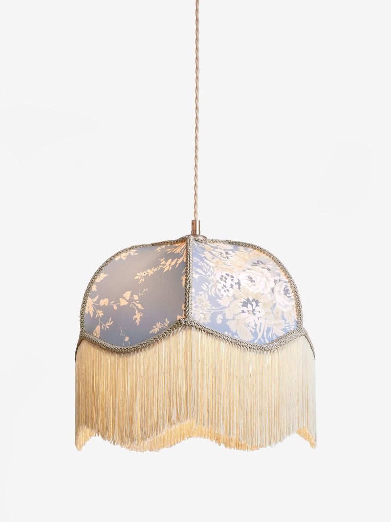 Shabby Chic Blue Josephina cotton lampshade 31cm, UK version