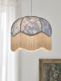 Shabby Chic Blue Josephina cotton lampshade 31cm, UK version