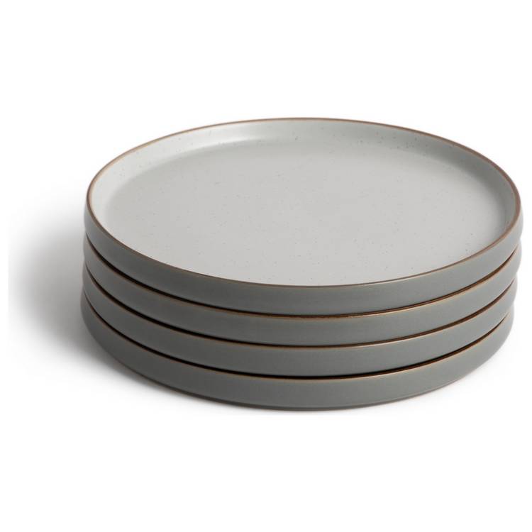 Habitat grey speckled side plates set of 4 21.3cm, imported from the UK