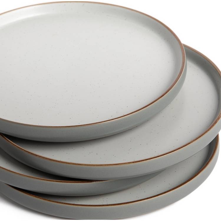Habitat grey speckled side plates set of 4 21.3cm, imported from the UK