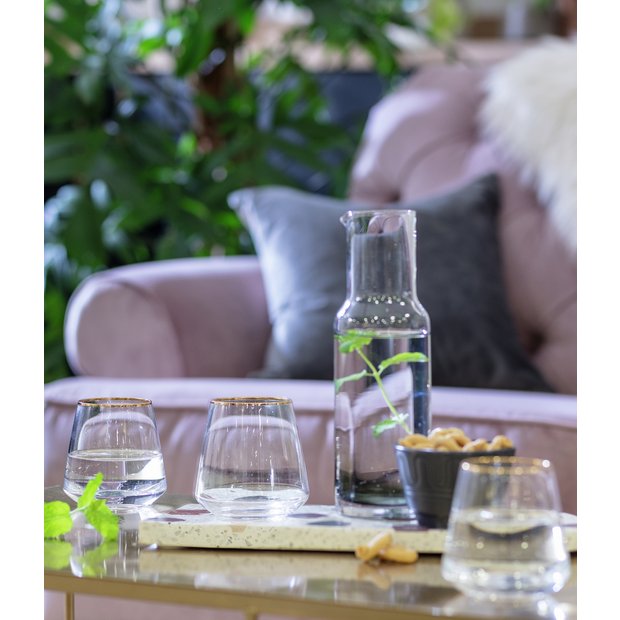 Argos Home set of 4 gold rim tumblers 354ml - British product