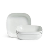 Habitat square white pasta bowls 4 piece (British brand)