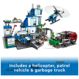 LEGO Police Station bin lorry helicopter toy 668 pieces - British product