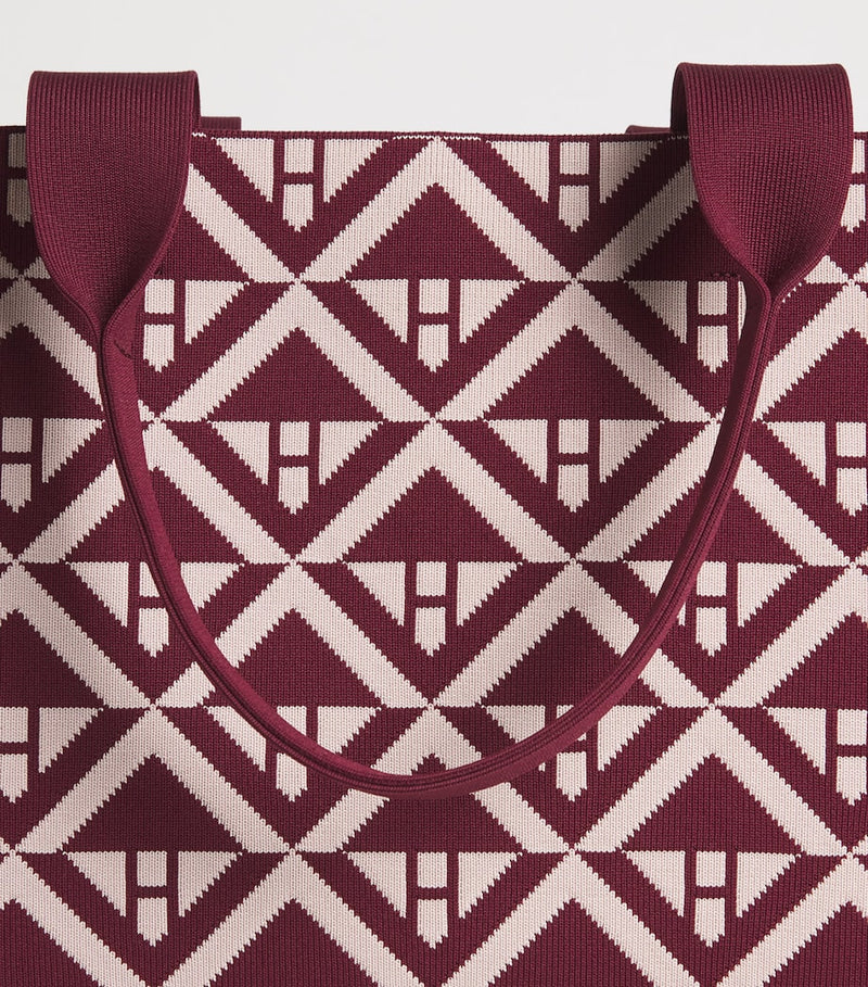 Harrods geometric tote bag, 100% cotton, UK version