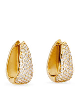 Harrods Jennifer Meyer Mini Yellow Gold and Diamond Edith Elongated Teardrop Huggie Earrings- Buy online at McGrocer