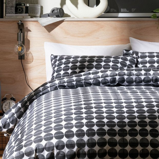Habitat duvet set black and white spot single, imported from the UK