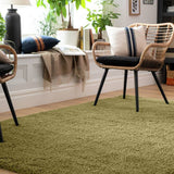 Argos Habitat Noodle Plain Olive Shaggy Rug - 80x150cm- Buy online at McGrocer