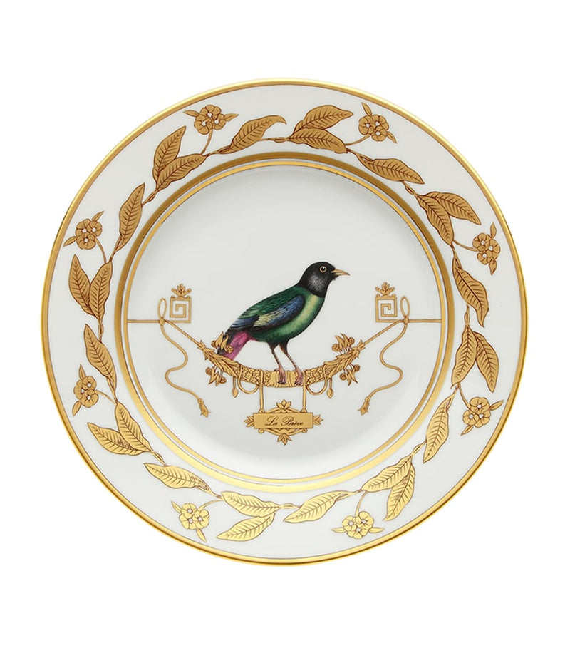 Ginori 1735 Volière La Brève dessert plate 22cm, imported from the UK