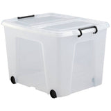 Strata 75L wheeled clear storage box with lid - British product