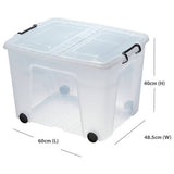 Strata 75L wheeled clear storage box with lid - British product
