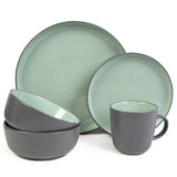 Habitat two tone mint green and grey dinner set 16 piece, UK version