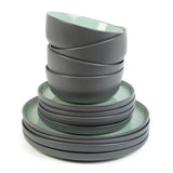 Habitat two tone mint green and grey dinner set 16 piece, UK version