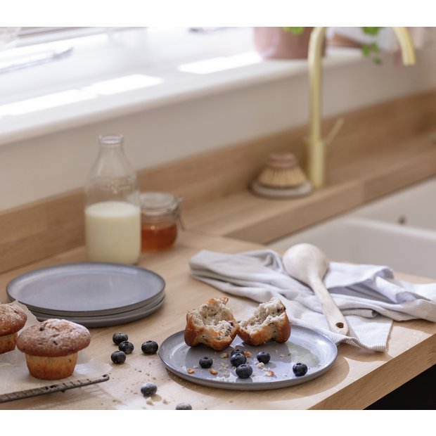 Habitat Evora blue stoneware side plates set of 4 UK version