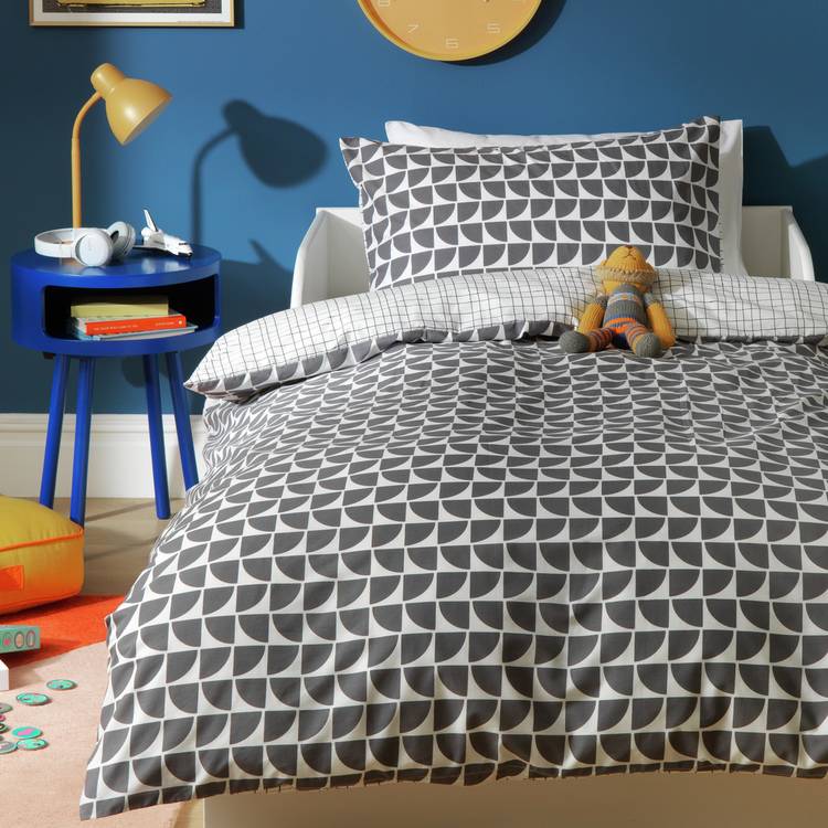 Habitat Kids Bedding Set Monochrome Geo Grey Single (British brand)