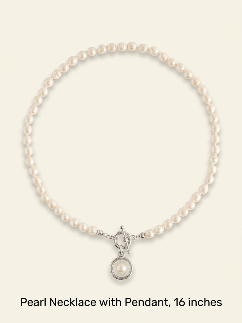 Vivienne Westwood necklace platinum-plated brass faux pearls 39cm, imported from the UK