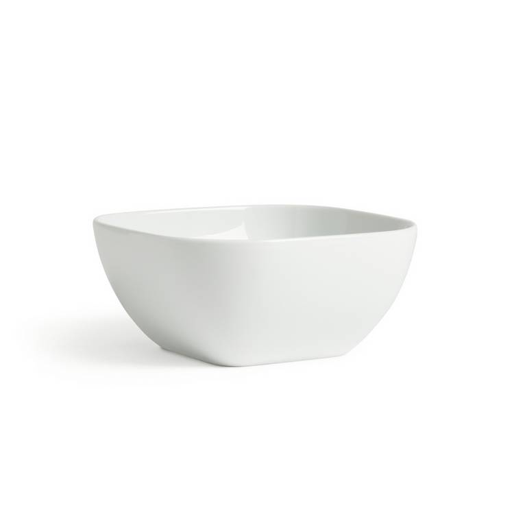Habitat Riko square cereal bowls white set of 4, imported from the UK